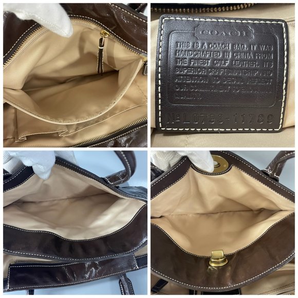 Coach Vintage # 11789 Large Leather Shoulder Bag In Chocolate Brown - Picture 14 of 15